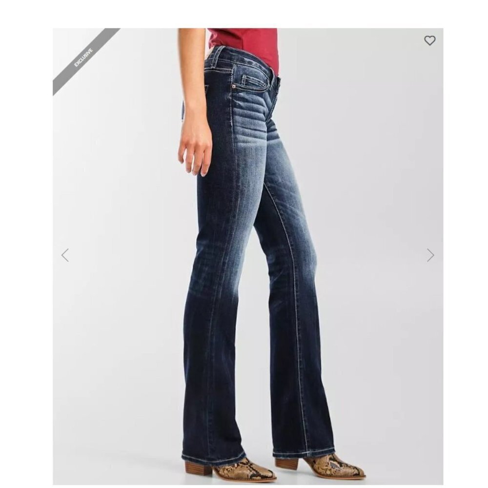 BKE Jeans Stella Bootcut Low Rise Dark Wash Womens 25 Blue Stretch Denim